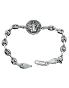 Pulsera de San Benito de Plata de Ley