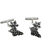 Gemelos Racimos de Uva de Plata de Ley