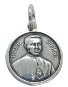 Medallas Padre Damian de plata de ley