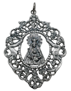 Placa de Cuna Virgen de la Merced de Laton Plateado