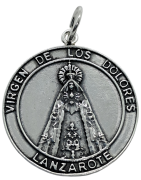 Medalla Virgen de los Dolores de Lanzarote de Plata de Ley