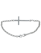 Pulsera Cruz de Plata de Ley